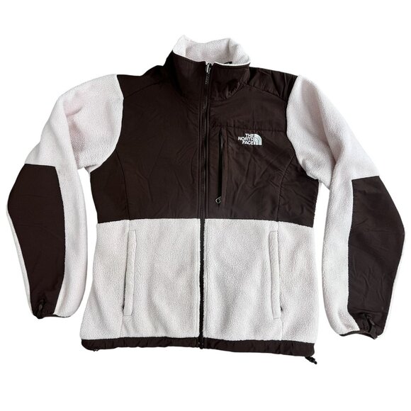 North Face Jacket Womens Medium Brown Pink Polartec Fleece Full Zip Outdoor - Picture 1 of 16